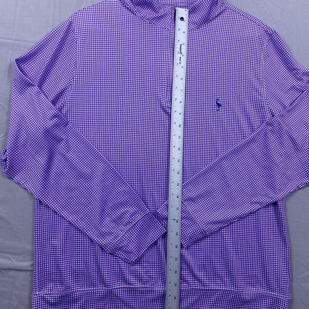 TailorByrd Houndstooth Quarter Zip Pullover Men Large Purple Gingham Performance - Picture 11 of 12